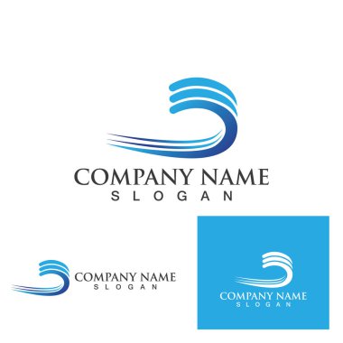 Su dalgası simgesi vektör çizim logosu