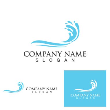 Su dalgası simgesi vektör çizim logosu