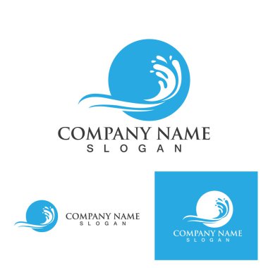 Su dalgası simgesi vektör çizim logosu