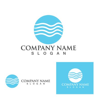 Su dalgası simgesi vektör çizim logosu