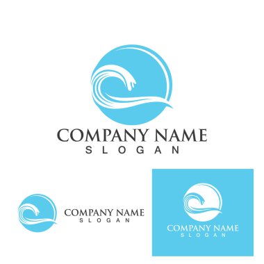 Su dalgası simgesi vektör çizim logosu
