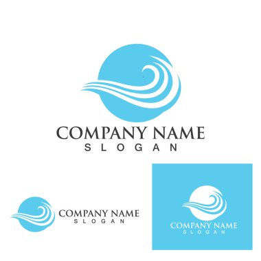 Su dalgası simgesi vektör çizim logosu