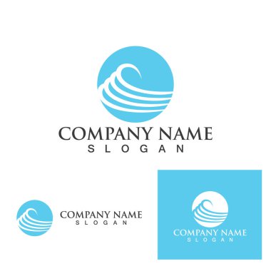 Su dalgası simgesi vektör çizim logosu