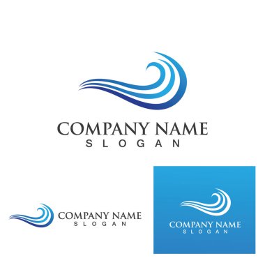 Su dalgası simgesi vektör çizim logosu