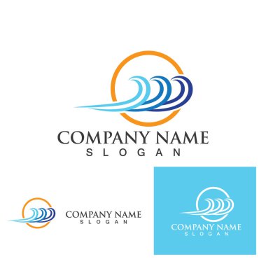 Su dalgası simgesi vektör çizim logosu