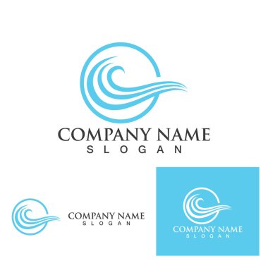 Su dalgası simgesi vektör çizim logosu
