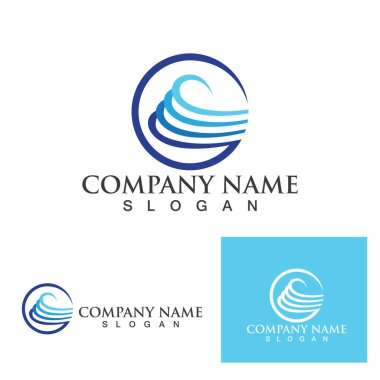 Su dalgası simgesi vektör çizim logosu