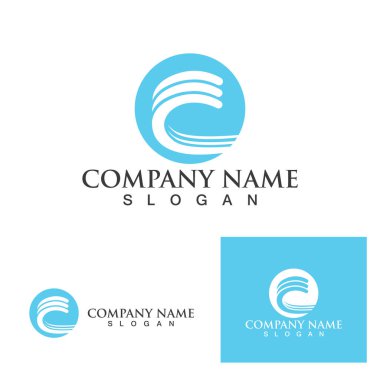 Su dalgası simgesi vektör çizim logosu