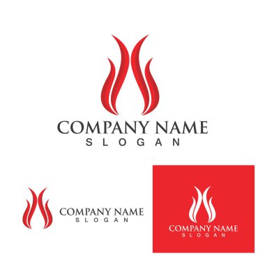 Fire with flame  Logo  Vector icon illustration 