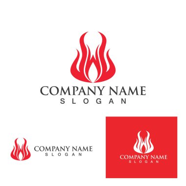 Fire with flame  Logo  Vector icon illustration 