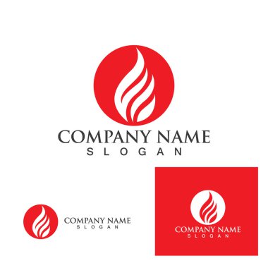 Fire with flame  Logo  Vector icon illustration 
