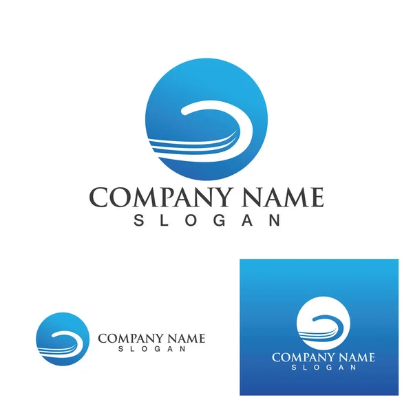 Ícone Onda Água Vetor Ilustração Design Logotipo — Vetor de Stock