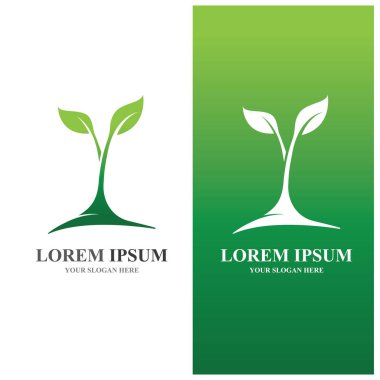 Yaprak yeşili ekoloji doğa logo element vektörü
