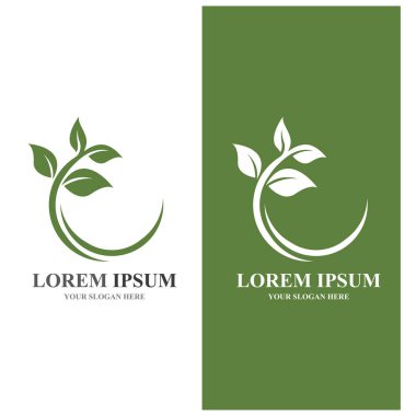 Yaprak yeşili ekoloji doğa logo element vektörü