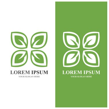 Yaprak yeşili ekoloji doğa logo element vektörü