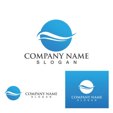 Dalgalar plaj logosu ve semboller simge uygulaması