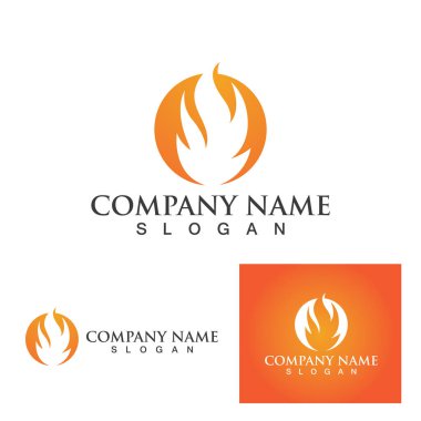 Yangın alev doğa logo ve simgeleri simgeleri templat