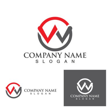 W Logo Şablonu vektör çizimi tasarımı