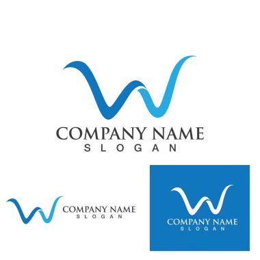 W Logo Şablonu vektör çizimi tasarımı
