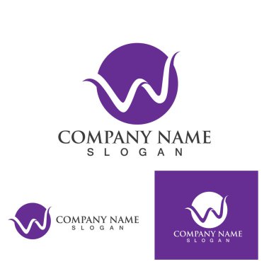 W Logo Şablonu vektör çizimi tasarımı