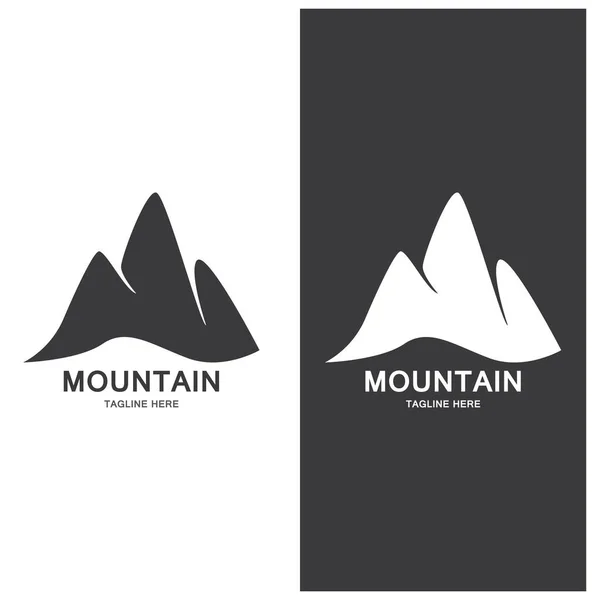 Modèle Icônes Paysage Logo Montagne Vague — Image vectorielle