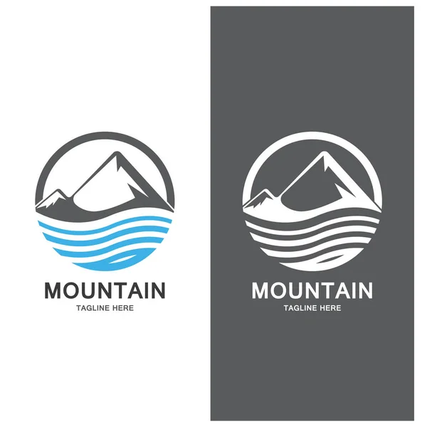 Górskie Faliste Logo Ikony Krajobrazu Templat — Wektor stockowy