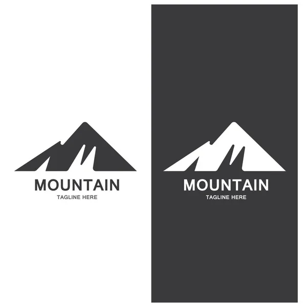 Montaña Ola Logo Paisaje Iconos Templat — Vector de stock