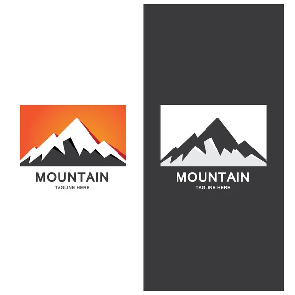 Montaña Ola Logo Paisaje Iconos Templat — Vector de stock