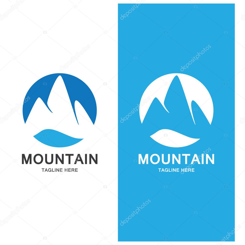 Mountain and wave logo landscape  icons templat
