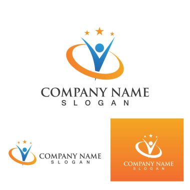 İnsan karakteri logosu çizim vektörü tasarımı