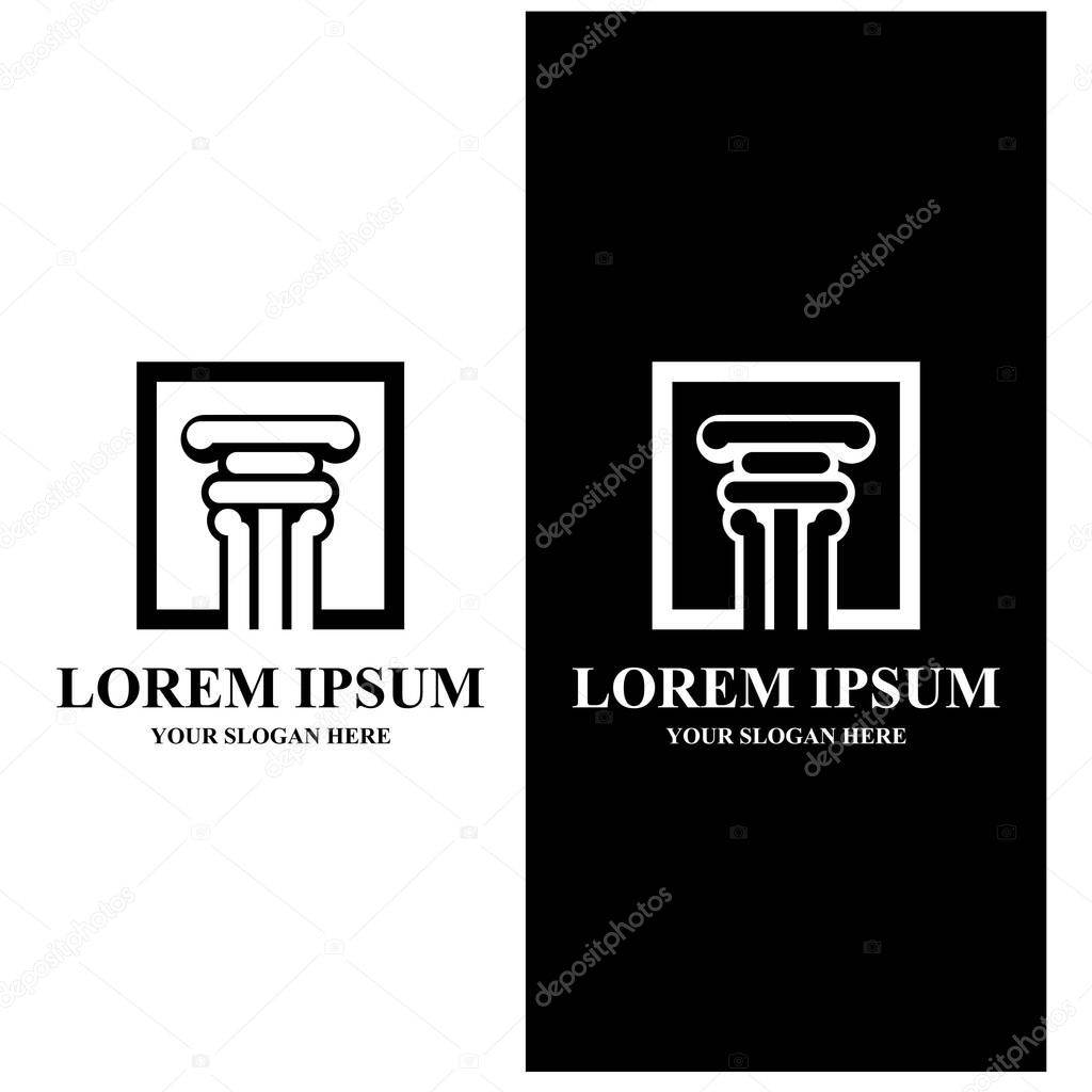 Pillar vector logo and symbol template design