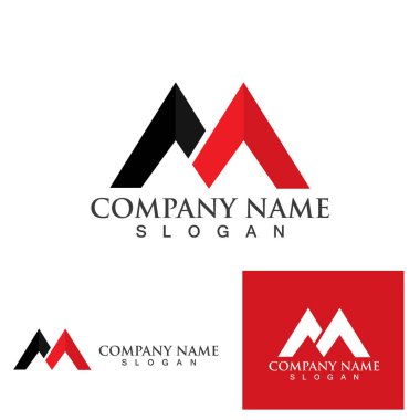 M harfi Logo iş şablonu vektör ICO