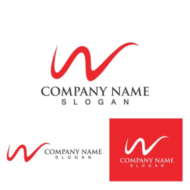 W Harfi Logo Şablonu vektör çizimi tasarımı