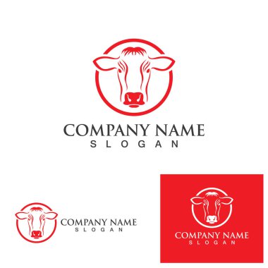 İnek logosu vektör resmetme tasarımı