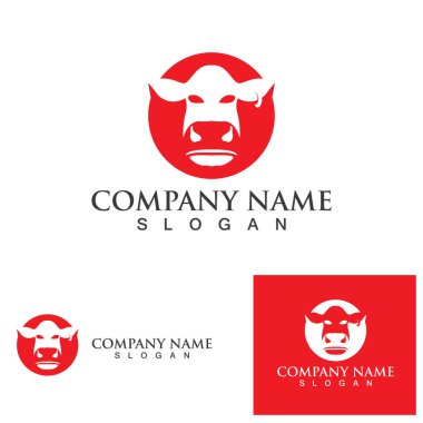 İnek logosu vektör resmetme tasarımı