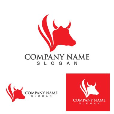 İnek logosu vektör resmetme tasarımı