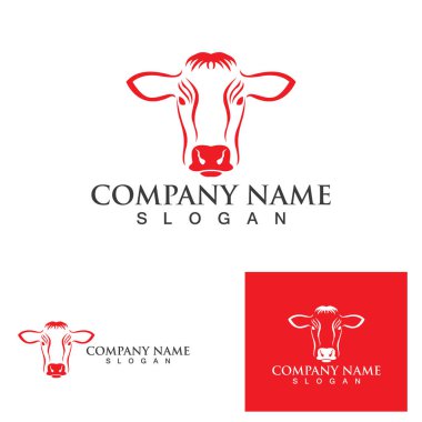 İnek logosu vektör resmetme tasarımı