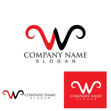 W Harfi Logo Şablonu vektör çizimi tasarımı
