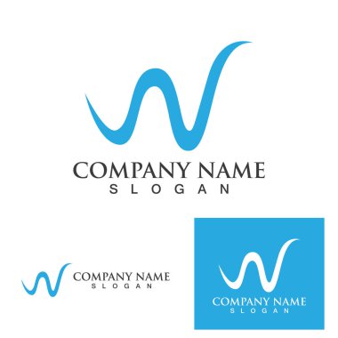 W Harfi Logo Şablonu vektör çizimi tasarımı