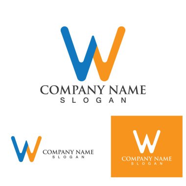 W Harfi Logo Şablonu vektör çizimi tasarımı