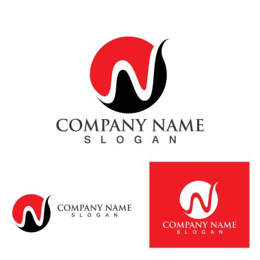 W Harfi Logo Şablonu vektör çizimi tasarımı