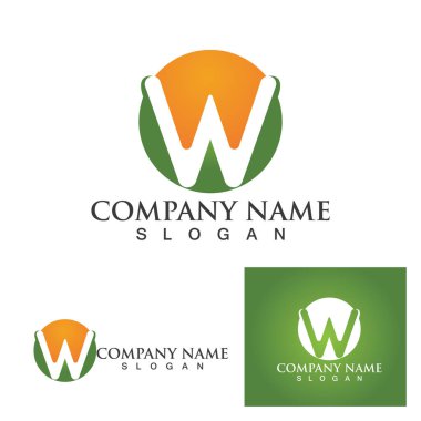 W Harfi Logo Şablonu vektör çizimi tasarımı