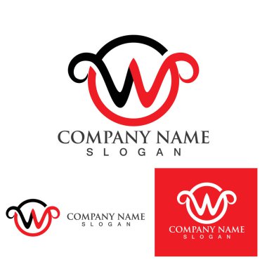 W Harfi Logo Şablonu vektör çizimi tasarımı