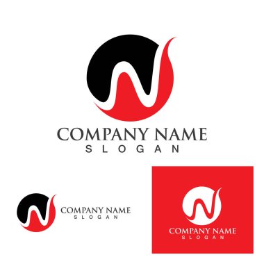 W Harfi Logo Şablonu vektör çizimi tasarımı