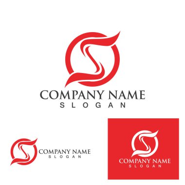 S harfi logo tasarım vektörü