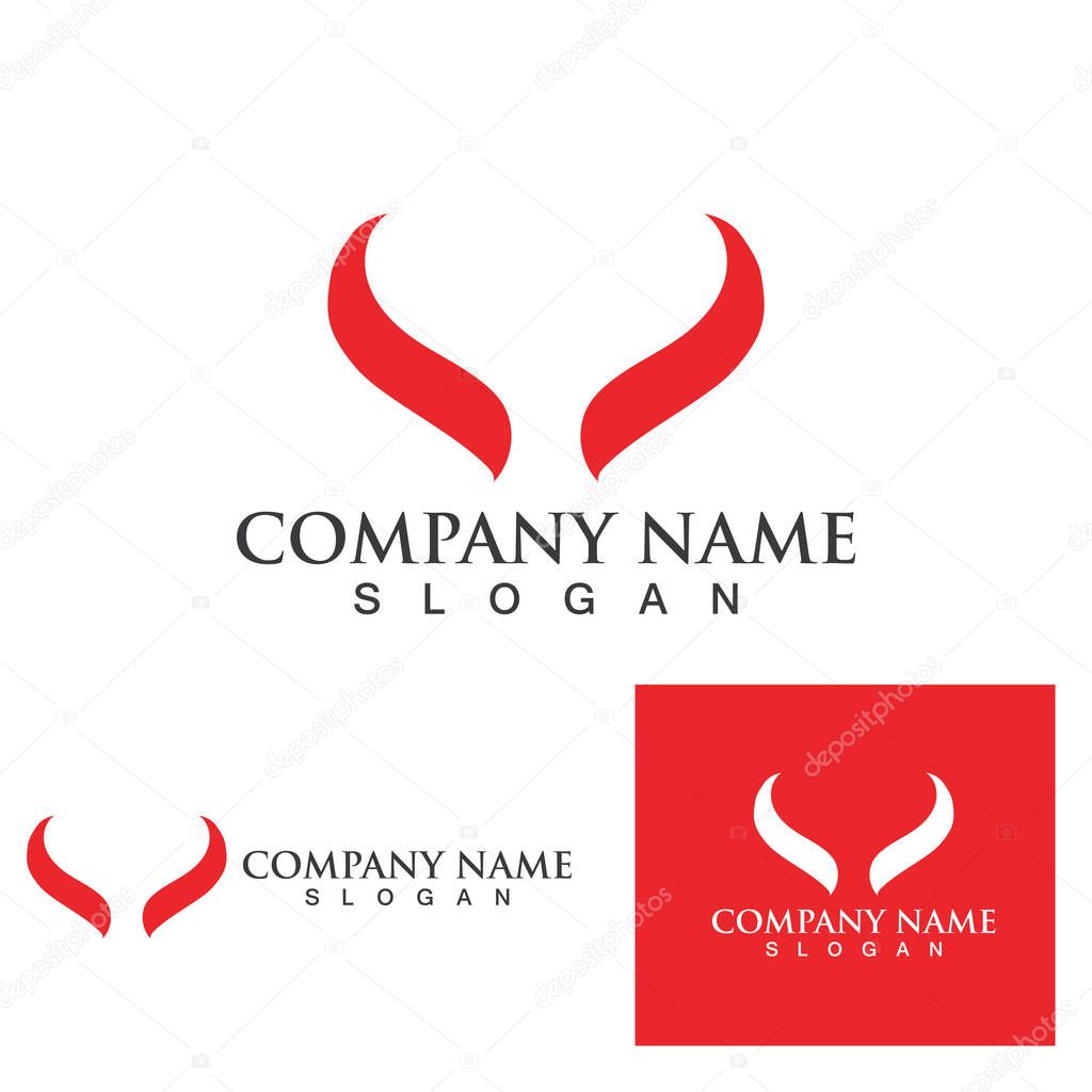 Devil horn Vector icon design illustration logo Template