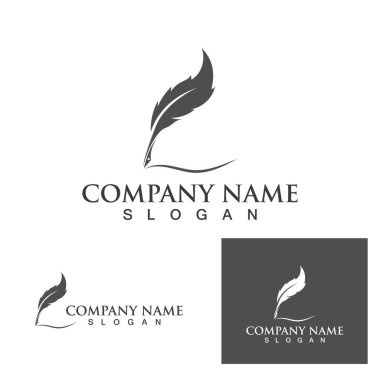 Tüy kalem logosu şablonu Vektör çizimi