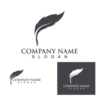 Tüy kalem logosu şablonu Vektör çizimi