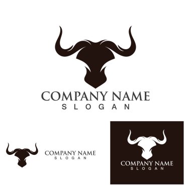 İnek Boynuzu Logo Şablonu vektör simgesi