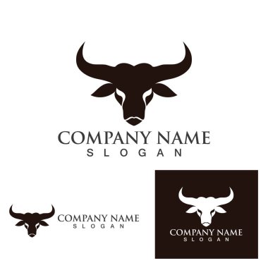 İnek Boynuzu Logo Şablonu vektör simgesi